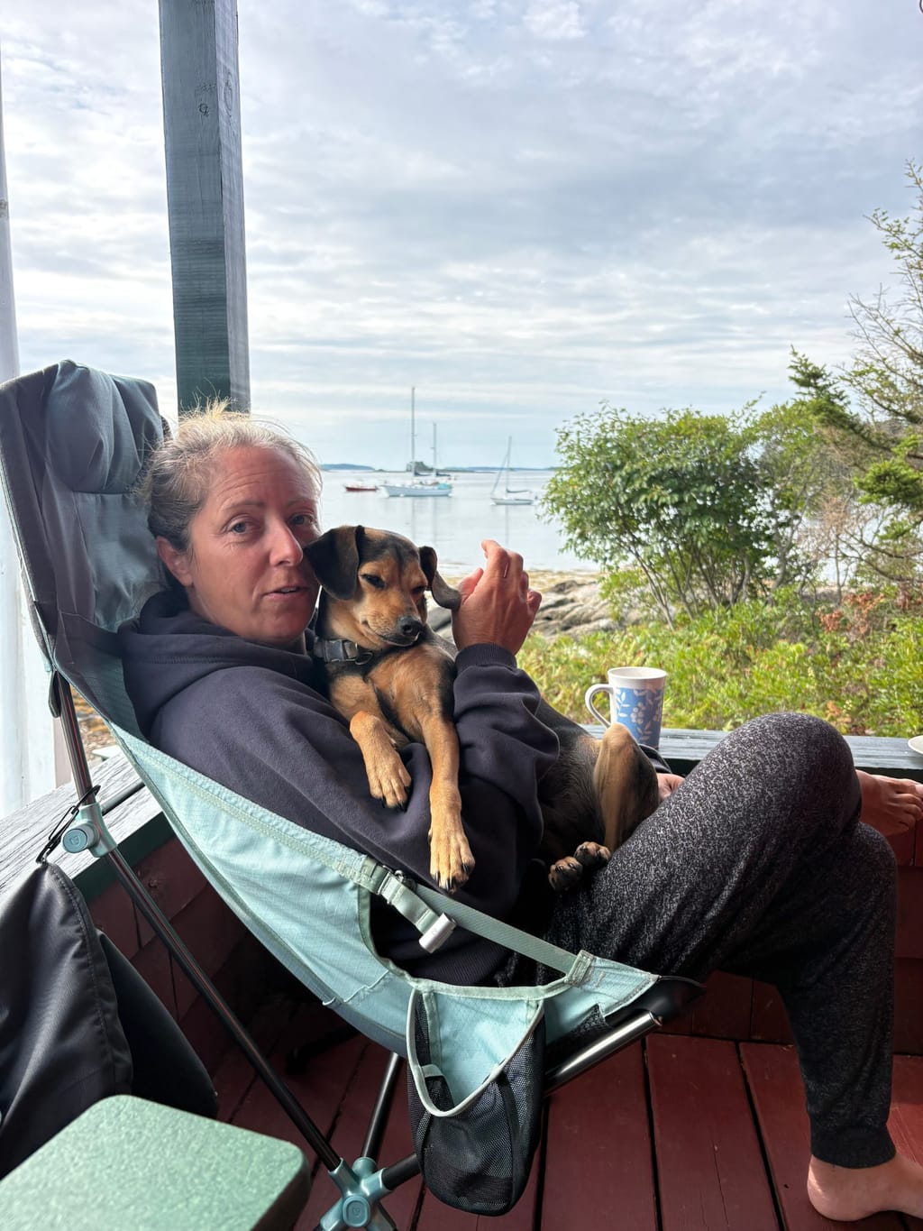 TT w/ her fav of our dogs, Moose