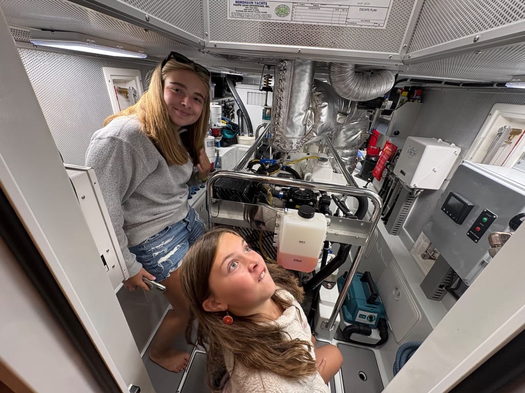 Loving large yacht engine rooms