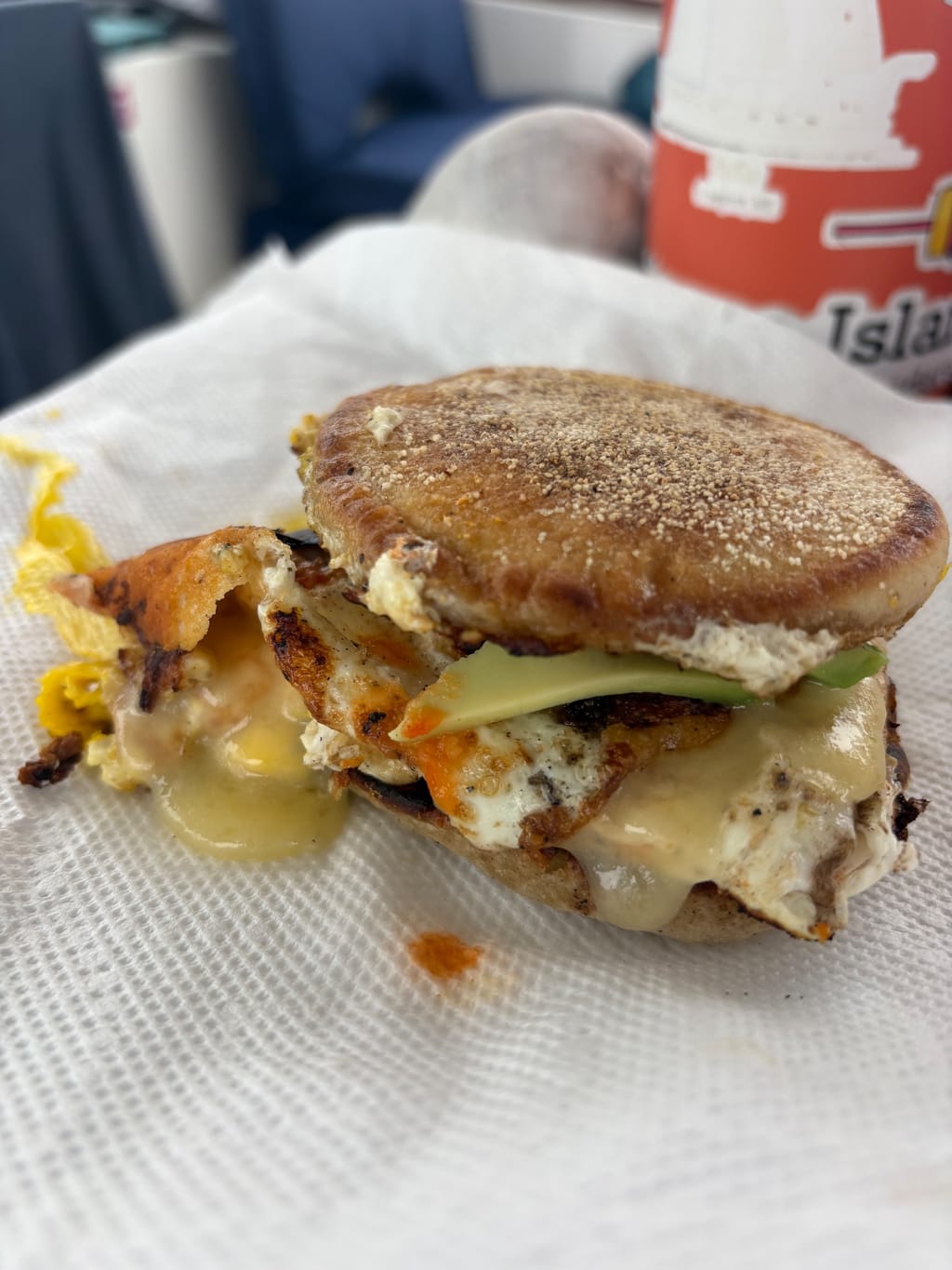 Ben’s b-fast Sando he made onboard yesterday am