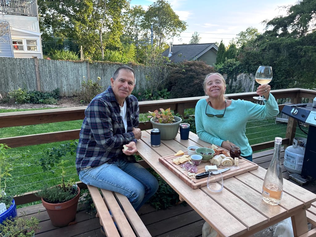 The Reiley back yard with The Man, The Myth, The Legend BRIGG REILEY