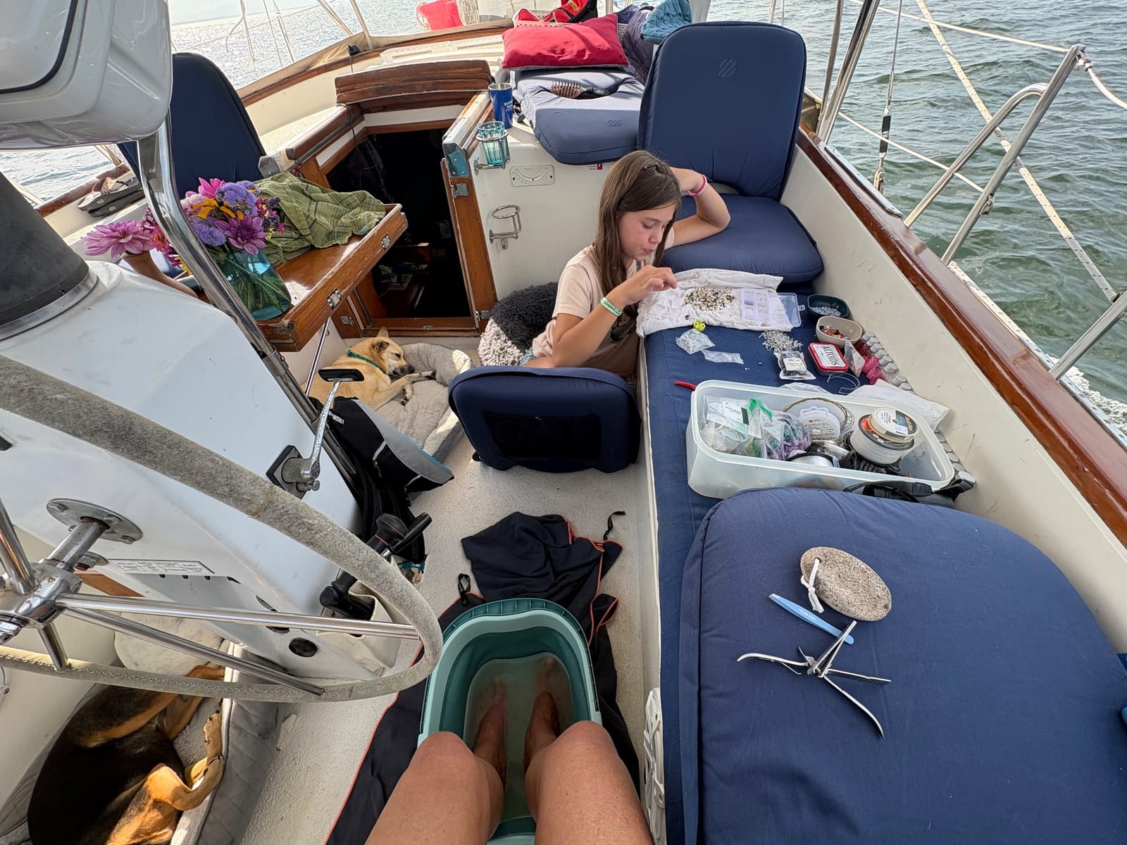 Multitasking - sprucing up my nasty feet pre city visit 