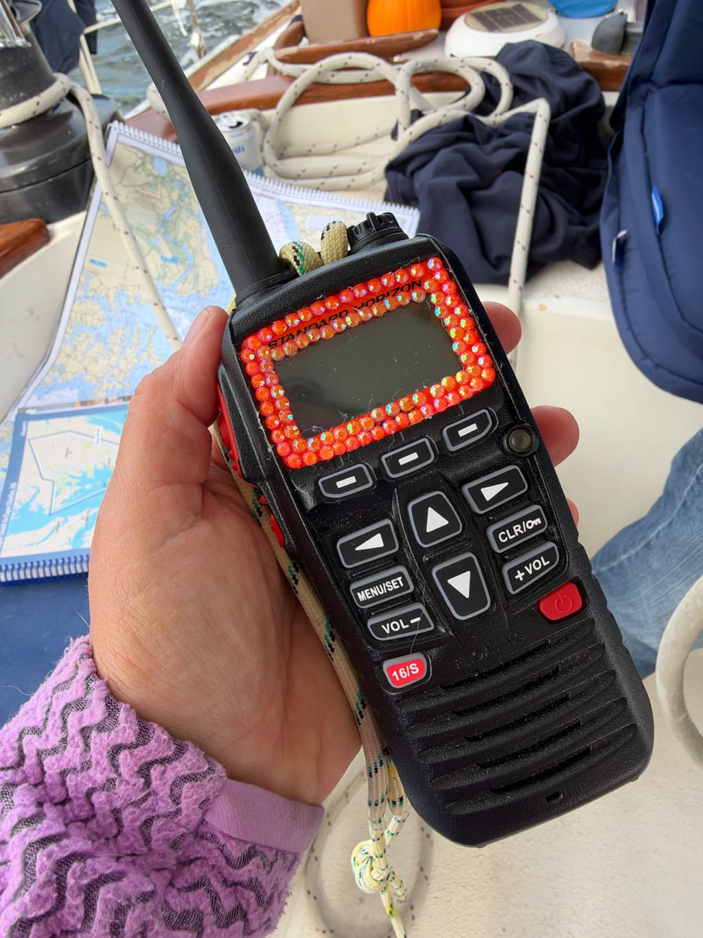 Every vessel needs a bedazzled radio 