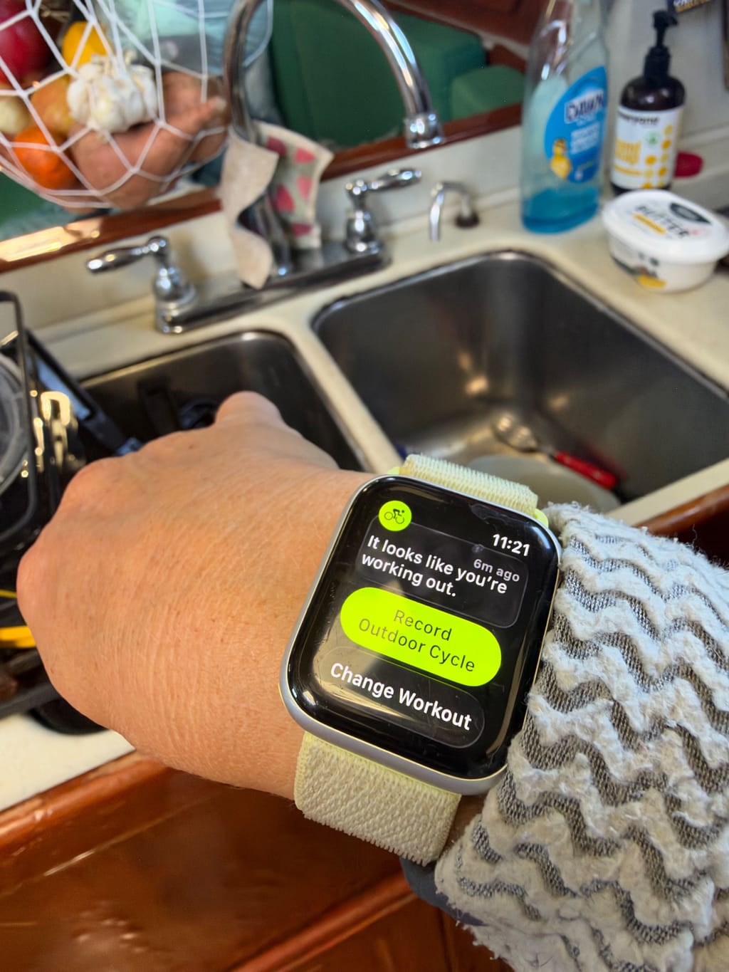 During a MEGA galley deep clean while underway the other day, my watch kept asking me this?!